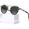 5. Black White Tortoise Frame Gradient Grey Lens
