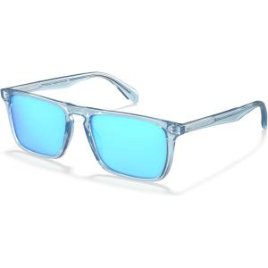 CARFIA Retro Polarized Sunglasses for Men UV Protection Hand-crafted Acetate Frame Fashion Cool Sun Glasses CA53572(7-2. Crystal Blue Frame Blue Mirrored)
