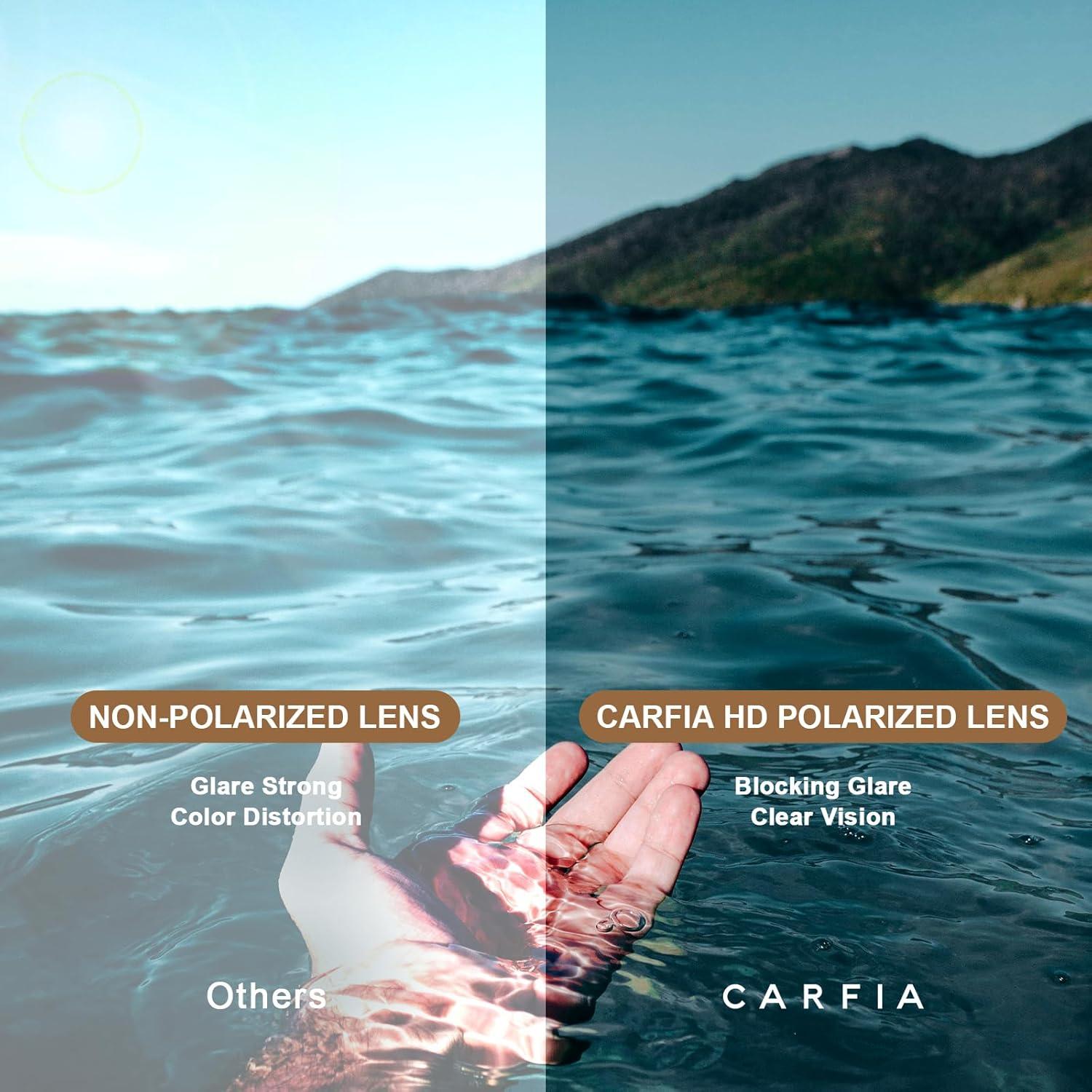 imageCARFIA Retro Acetate Small Face Polarized Sunglasses for Men Cool Classic Round Sun Glasses CA2501R22 Black Lens