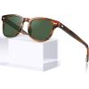 2-2. Brown Striped Frame Green Lenses