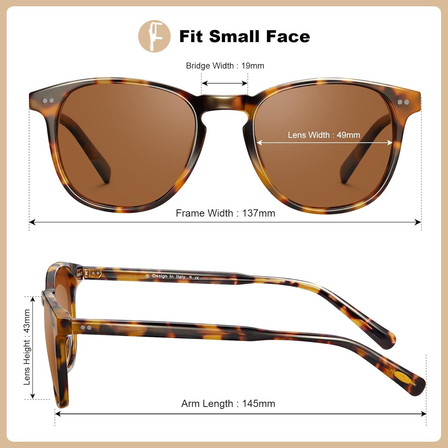 imageCARFIA Retro Cool Acetate Polarized Sunglasses for Men UV Protection Outdoor Fashion Driving Eyewears Male Square Sunnies1 Browntortoise Frame Brown Lens