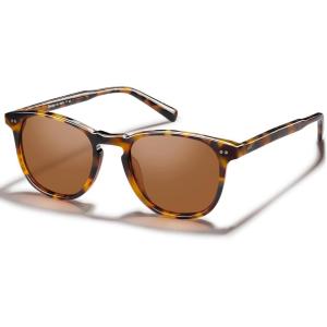 CARFIA Retro Cool Acetate Polarized Sunglasses for Men UV Protection, Outdoor Fashion Driving Eyewears Male Square Sunnies(1. Browntortoise Frame Brown Lens)