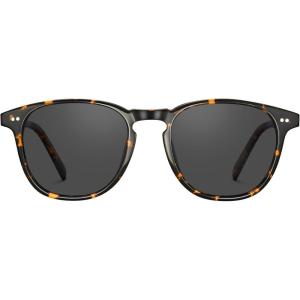 CARFIA Retro Cool Acetate Polarized Sunglasses for Men UV Protection, Outdoor Fashion Driving Eyewears Male Square Sunnies(8-1. Tortoise Frame Grey Lens)
