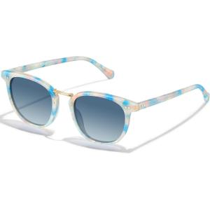 CARFIA Small Face Acetate Polarized Sunglasses for Women UV Protection, Retro Trendy Eyewear Metal Bridge Brow Ladies Sunnies(7. Blue White Marble Tortoise Frame Gradient Blue Lens)
