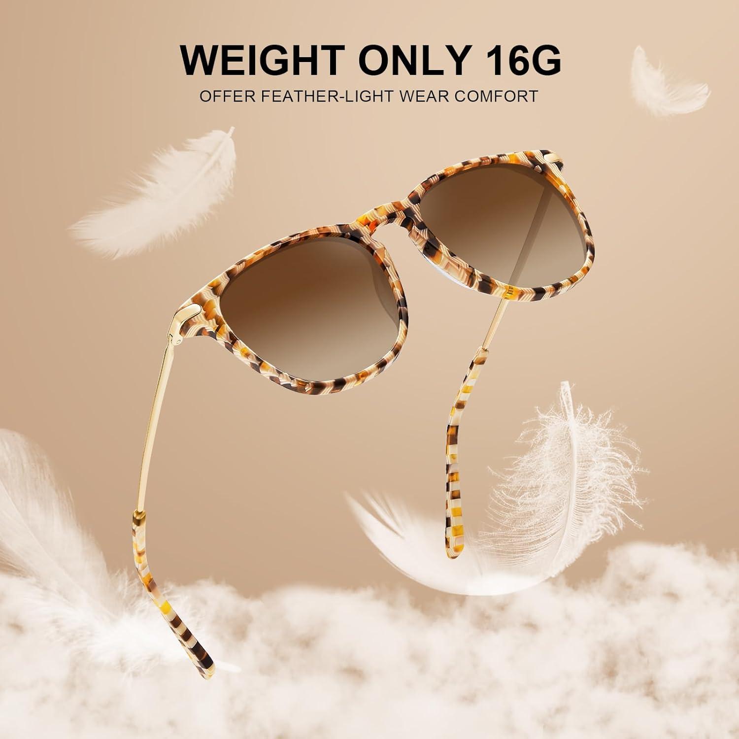 imageCARFIA Retro Lightweight Polarized Sunglasses for Women UV Protection Square Ladies Sunnies Outdoor Driving Eyewears CA32R40 Brown Checkers Frame Gradient Brown Lens