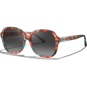 CARFIA Large Curved Acetate Polarized Sunglasses for Women UV Protection, Retro Fashion Ladies Shades Driving Safety Eyewear(6-2. Tortoise Frame Gradient Grey Lens)