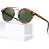 3-1. Brown Striped Frame Green Lenses