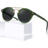 6. Crystal Green Frame Gray Lenses