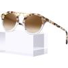 1-2. Pink White Tortoise Frame Gradient Brown Lens