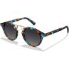 5. Blue Floral Tortoise Frame Gradient Grey Lens