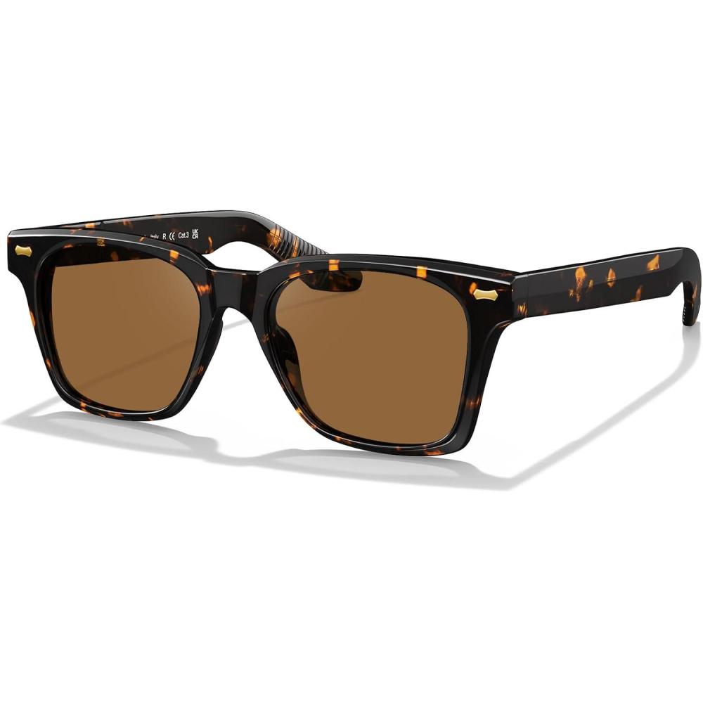 imageCARFIA Thick Square Polarized Sunglasses Men Retro 90s Style Vintage UV400 Protection Sun GlassB2tortoise Frame Gray Lens