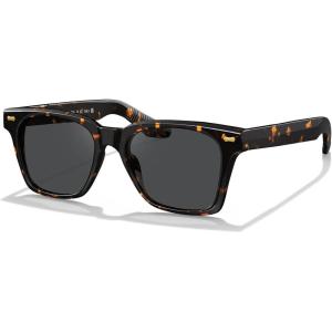 CARFIA Thick Square Polarized Sunglasses Men, Retro 90s Style Vintage UV400 Protection Sun Glass(B2-brown Frame Grey Lens)