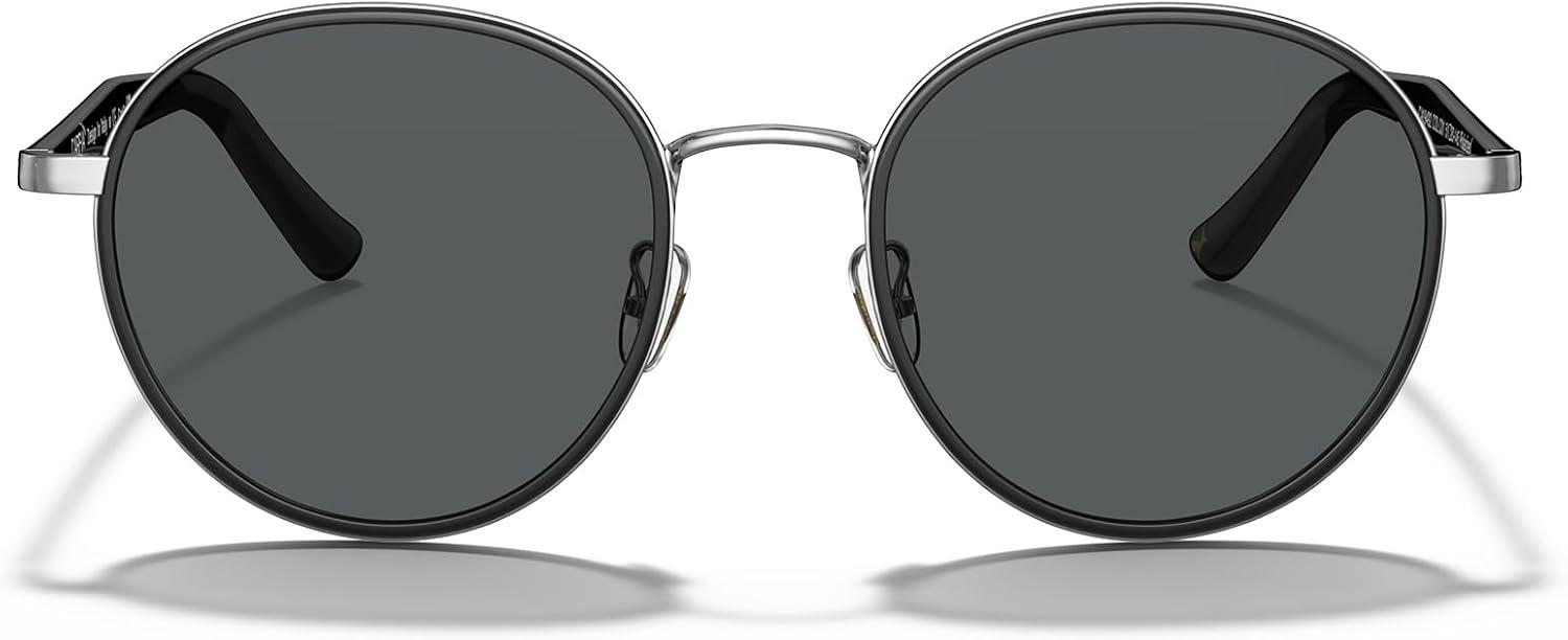 image:imageCARFIA Retro Round Polarized Sunglasses for Women UV Protection Acetate Arms Metal Frame Driving GlassesH Black Frame Grey Lens