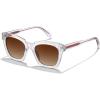 3. Clear White Frame Gradient Brown Lenses