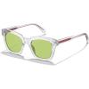 4. Clear White Frame Green Lenses