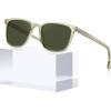 D. Clear Tea Frame Green Lenses