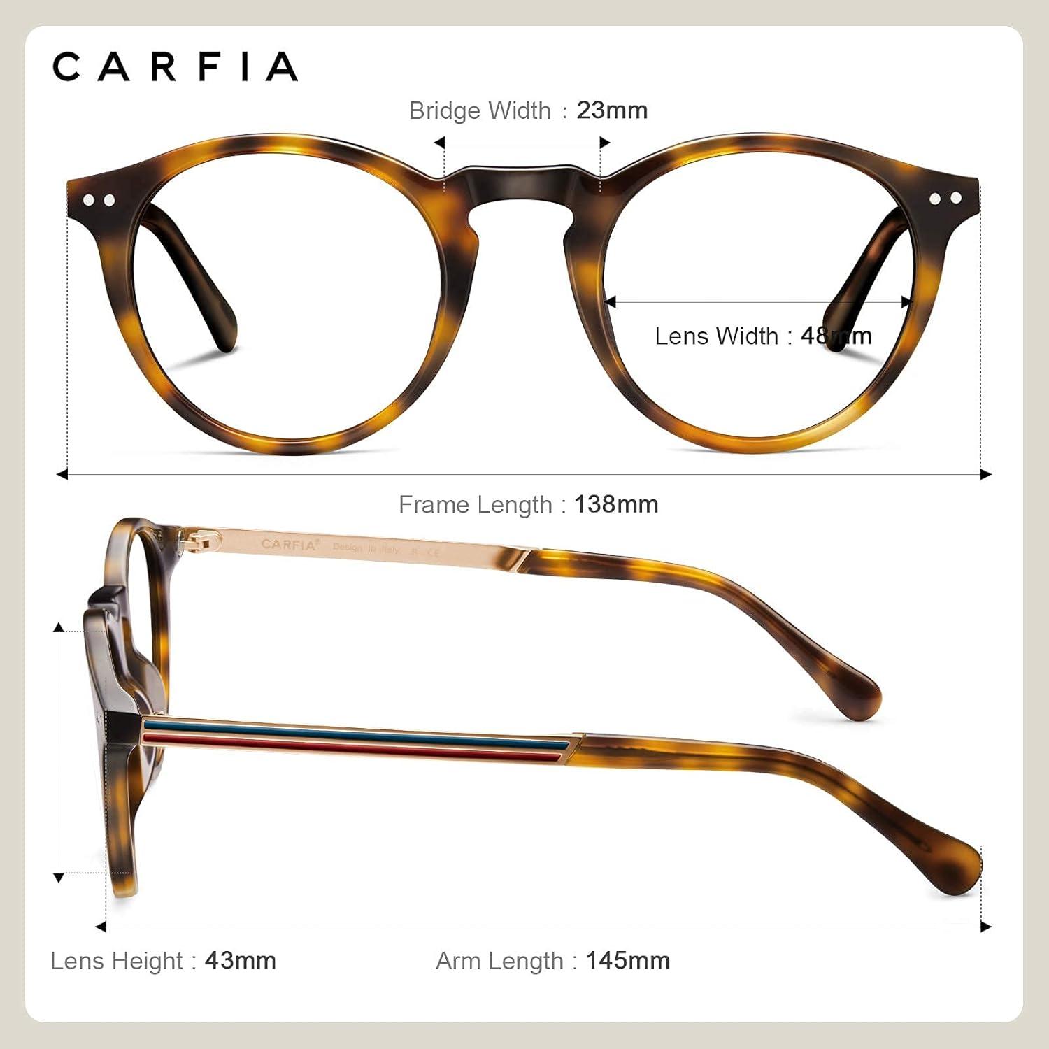 image:imageCARFIA Acetate Round Blue Light Blocking Glasses for Women Anti Eye Eyestrain Computer Gaming Glasses CA5373NFTortoise Frame