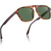 1. Brown Striped Frame Green Lens