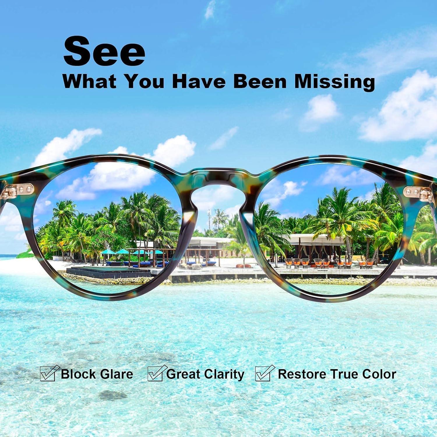 image:imageCARFIA Polarized Sunglasses for Women Acetate Frame SmallMedium Size UV400 Protection Anti Glare CA52884 Flower Frame Grey Lens