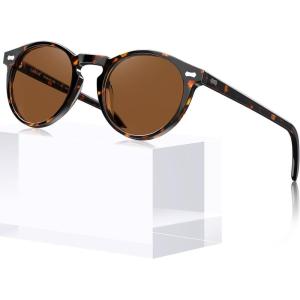 CARFIA Polarized Sunglasses for Women: Acetate Frame, Small/Medium Size, UV400 Protection – Anti Glare CA5288(9. Tortoise Frame Brown Lens)