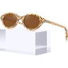 4. Tri-color Checkered Frame Brown Lens