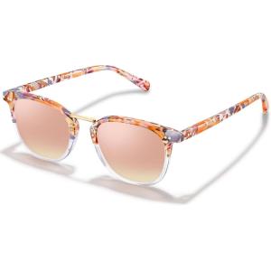 CARFIA Round Acetate Small Face Polarized Sunglasses for Women Fashion Retro Metal Bridge Shades CA5015(6-2. Pink Mirror)